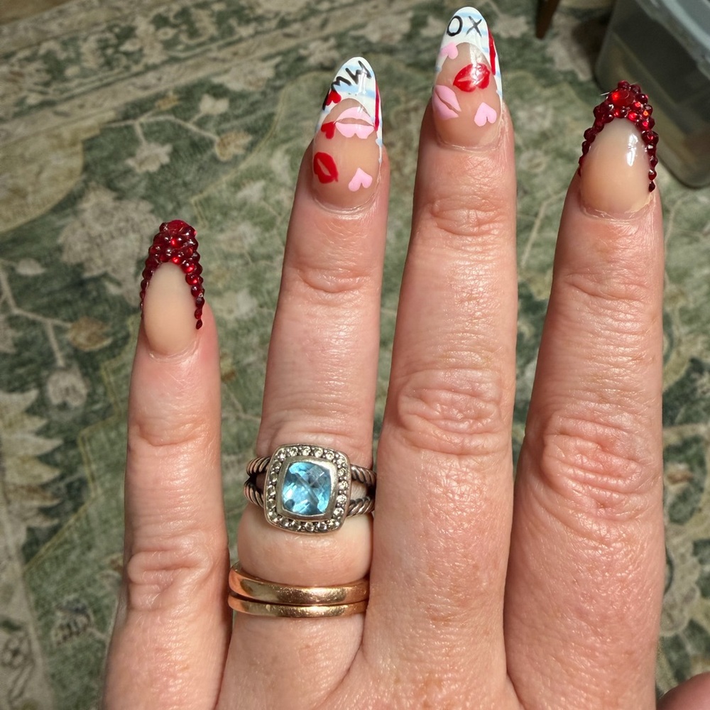 David Yurman Silver Ring with Aquamarine and Diamonds - Picture 3 of 7